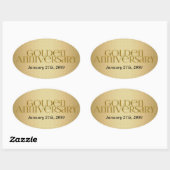 50e Golden Wedding Annivsersary Ovale Sticker (Vel)
