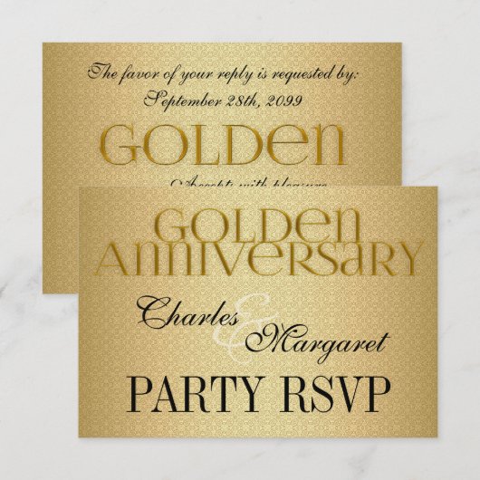 50e Golden Wedding Annivsersary Party RSVP (Voorkant / Achterkant)