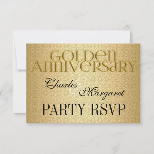 50e Golden Wedding Annivsersary Party RSVP Kaartje (Voorkant)