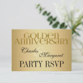 50e Golden Wedding Annivsersary Party RSVP Kaartje (Staand voorkant)