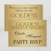 50e Golden Wedding Annivsersary Party RSVP Kaartje (Voorkant / Achterkant)