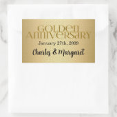 50e Golden Wedding Annivsersary Rechthoekige Sticker (Tas)