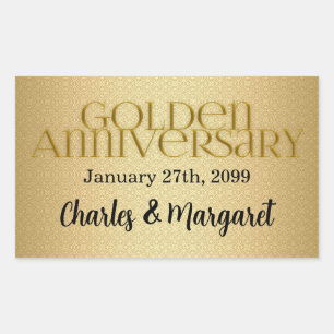 50e Golden Wedding Annivsersary Rechthoekige Sticker