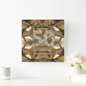 50e Golden Wedding Jubileum 2019 Typografie Vierkante Klok (Huis)