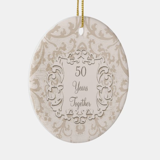50e Golden Wedding Jubileum Aangepaste foto Keramisch Ornament (Rechts)