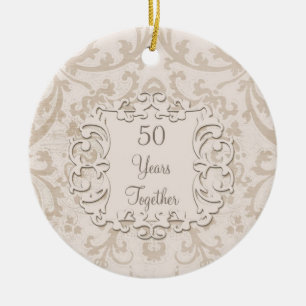 50e Golden Wedding Jubileum Aangepaste foto Keramisch Ornament