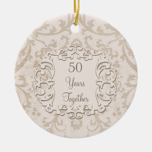 50e Golden Wedding Jubileum Aangepaste foto Keramisch Ornament (Voorkant)