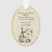 50e Golden Wedding Jubileum Acryl Ornament (achterkant)