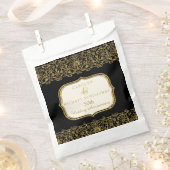 50e Golden Wedding Jubileum Black in Gold Bedankzakje (Geknipt)