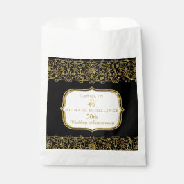 50e Golden Wedding Jubileum Black in Gold Bedankzakje