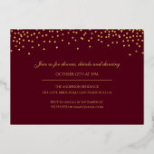 50e Golden Wedding Jubileum Bourgondië Foto Folie Uitnodiging (Achterkant)