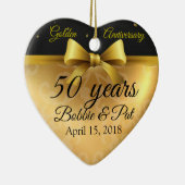 50e Golden Wedding Jubileum Chique Naam Ornament (Rechts)