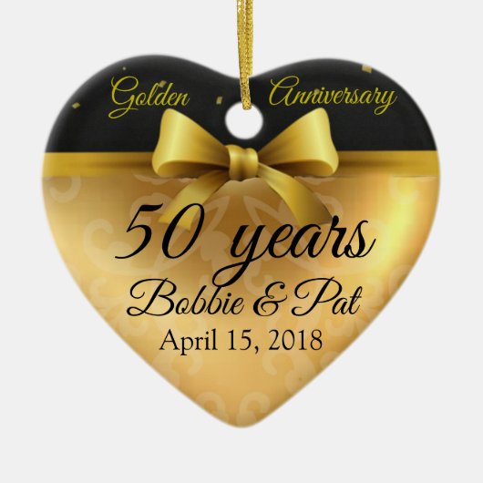 50e Golden Wedding Jubileum Chique Naam Ornament (Voorkant)