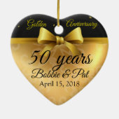 50e Golden Wedding Jubileum Chique Naam Ornament (Achterkant)