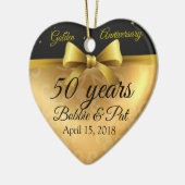 50e Golden Wedding Jubileum Chique Naam Ornament (Links)