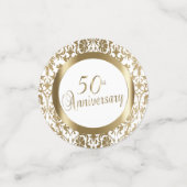 50e Golden Wedding Jubileum - Damask Confetti (Kleine voorkant)