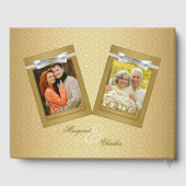 50e Golden Wedding Jubileum Damask Foto Gastenboek (Achterkant)
