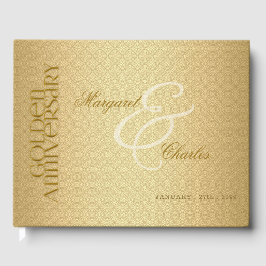 50e Golden Wedding Jubileum Damask Foto Gastenboek