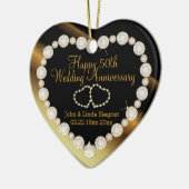 50e Golden Wedding Jubileum DIY Foto Keramisch Ornament (Links)