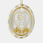50e Golden Wedding Jubileum | DIY-naam en -datum Keramisch Ornament (Rechts)