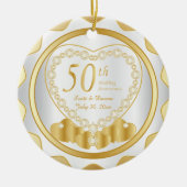50e Golden Wedding Jubileum | DIY-naam en -datum Keramisch Ornament (Voorkant)