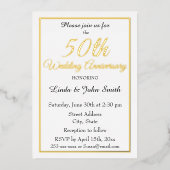 50e Golden Wedding Jubileum Eenvoudig Folie Uitnodiging (Voorkant)