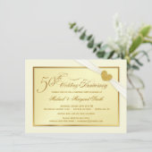 50e Golden Wedding Jubileum Fancy Uitnodigingen (Staand voorkant)