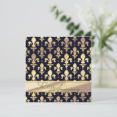 50e, Golden Wedding Jubileum, Fleur de Lis Kaart (Staand voorkant)