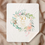 50e Golden Wedding Jubileum Floral Garland Sherpa Deken<br><div class="desc">Deze botanische 50e trouwdag met een delicate waterverf florale garland,  keepomwille sherpa blanket,  kan gepersonaliseerd worden met je speciale verjaardagsinformatie in elegante goudtypografie. Ontworpen door: Thisnotme©</div>