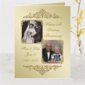 50e Golden Wedding Jubileum Foto 8.5 x 11 Kaart (Gele Bloem)