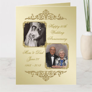 50e Golden Wedding Jubileum Foto 8.5 x 11 Kaart