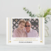 50e Golden Wedding Jubileum Foto Bedankkaart (Staand voorkant)