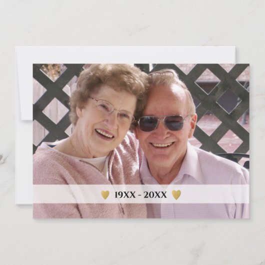 50e Golden Wedding Jubileum Foto Bedankkaart (Achterkant)