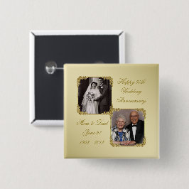50e Golden Wedding Jubileum Foto Button
