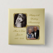 50e Golden Wedding Jubileum Foto Button (Voorkant)