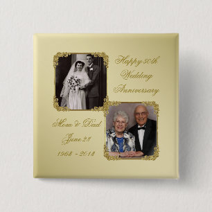 50e Golden Wedding Jubileum Foto Button