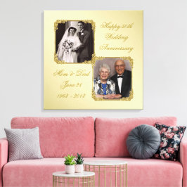 50e Golden Wedding Jubileum Foto Canvas Print