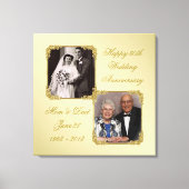 50e Golden Wedding Jubileum Foto Canvas Print (Voorkant)