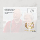 50e Golden Wedding Jubileum foto Dank je Briefkaart (Achterkant)