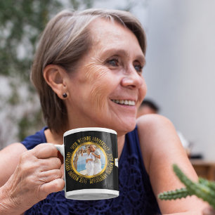 50e Golden Wedding Jubileum Foto Datum Koffiemok