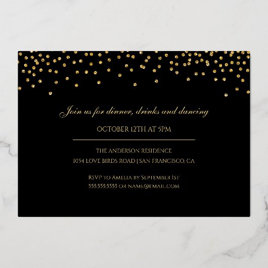 50e Golden Wedding Jubileum Foto Folie Uitnodiging (Achterkant)