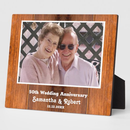 50e Golden Wedding Jubileum Foto Hout Fotoplaat (Zijkant)