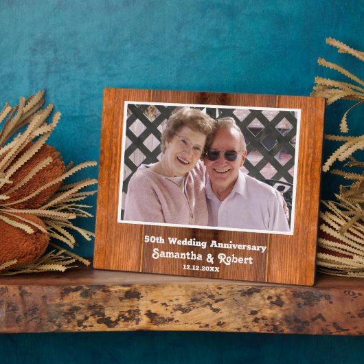 50e Golden Wedding Jubileum Foto Hout Fotoplaat (Zijkant)