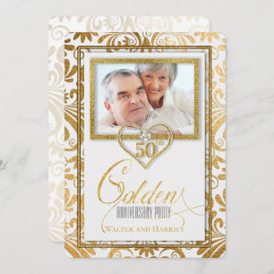 50e Golden Wedding Jubileum Foto Kaart