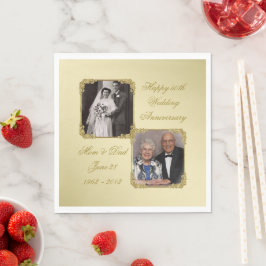 50e Golden Wedding Jubileum Foto Napkins Servet