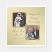 50e Golden Wedding Jubileum Foto Napkins Servet (Voorkant)