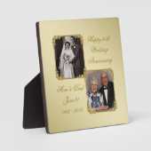 50e Golden Wedding Jubileum Foto Plaque Fotoplaat (Voorkant)