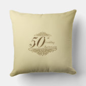 50e Golden Wedding Jubileum Foto Sierkussen (Achterkant)