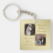 50e Golden Wedding Jubileum Foto Sleutelhanger (Voorkant)