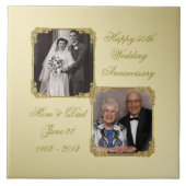 50e Golden Wedding Jubileum Foto Tegel Tegeltje (Voorkant)
